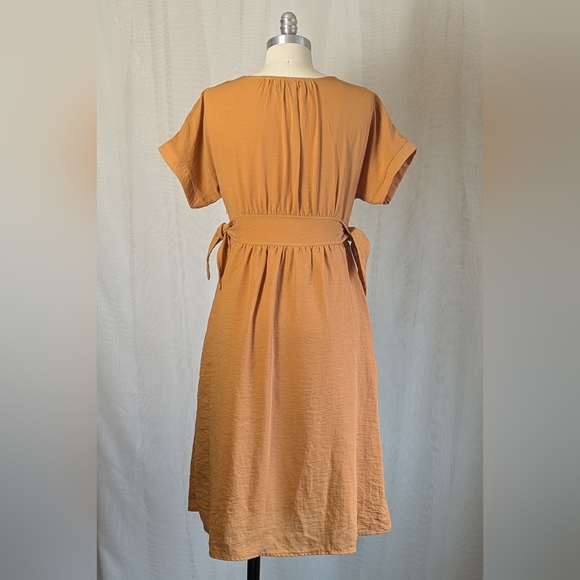 Roolee Button-Down Midi Dress in Brown - Picture 2 of 8